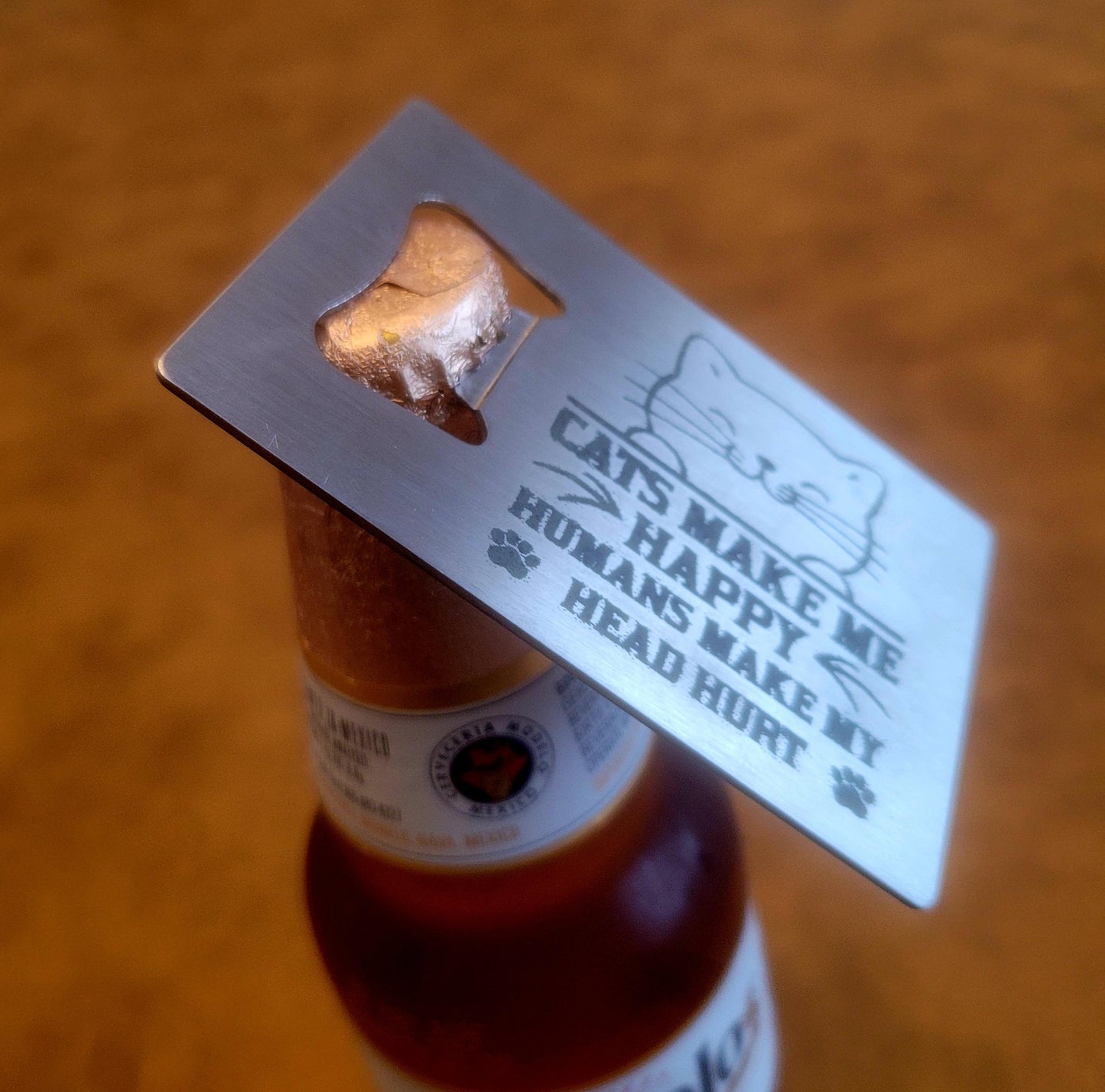 Sleek, durable, laser engraved Bottle Opener