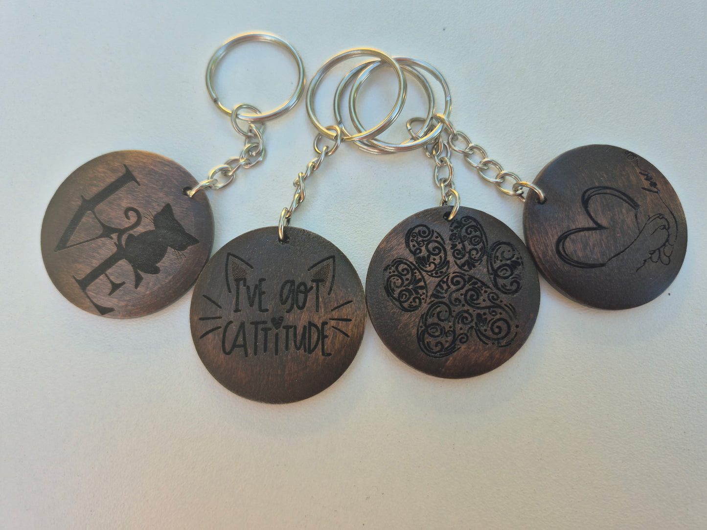 Wood Circle Key Chain