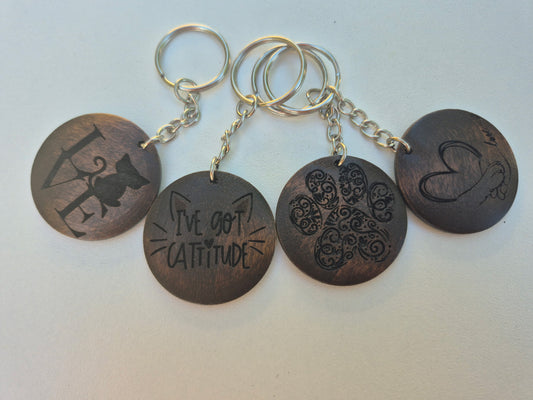 Wood Circle Key Chain